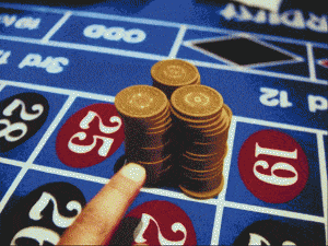 Roulette tafel met fiches