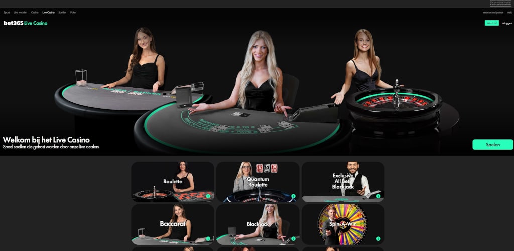 bet365 live casino screenshot